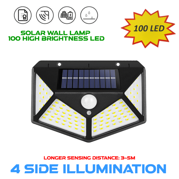 NUYA Solar Light Outdoor 4 Pack, 100LED - Image 2