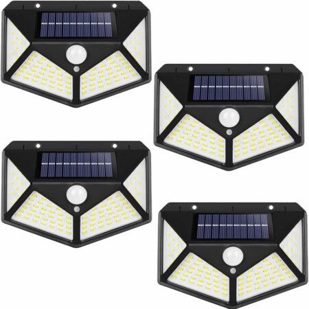 NUYA Solar Light Outdoor 4 Pack, 100LED