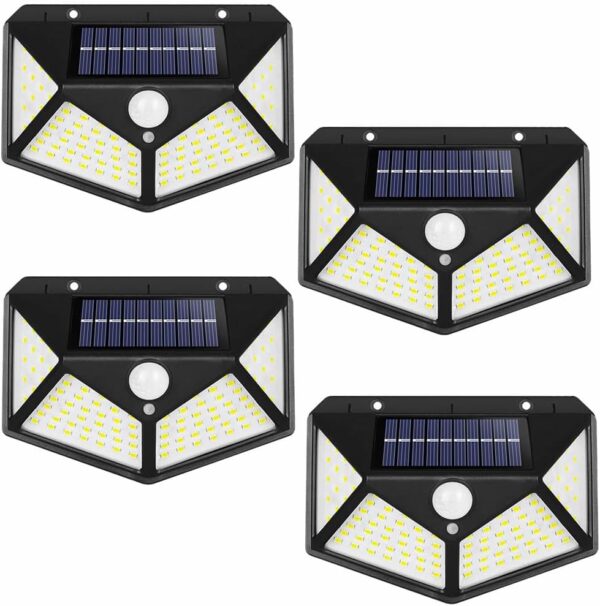 NUYA Solar Light Outdoor 4 Pack, 100LED
