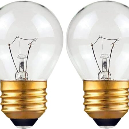 Oven Light Bulb 40 Watt Appliance Bulb, G45 Clear - High Temp 120V 415 Lumens E26 Standard Base, Light Bulbs Replacement for Oven, Refrigerator, Microwave, E26 Medium Base, 110 to 130 Volt (2pack)
