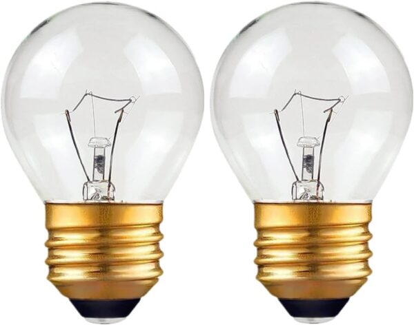Oven Light Bulb 40 Watt Appliance Bulb, G45 Clear - High Temp 120V 415 Lumens E26 Standard Base, Light Bulbs Replacement for Oven, Refrigerator, Microwave, E26 Medium Base, 110 to 130 Volt (2pack)